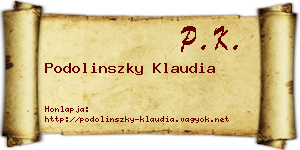 Podolinszky Klaudia névjegykártya